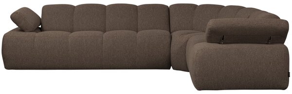 -25 % Dny MOMENTI– WOOOD Hnědá bouclé rohová pohovka Mojo 310 cm, pravá