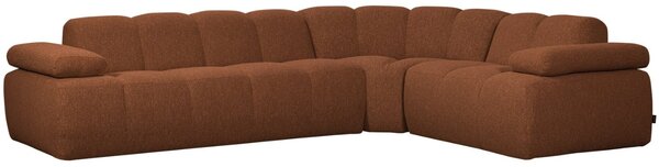 -25 % Dny MOMENTI– WOOOD Oranžová bouclé rohová pohovka Mojo 310 cm, pravá