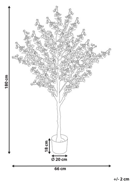 Umělá rostlina CHERRY TREE 180 cm Růžová