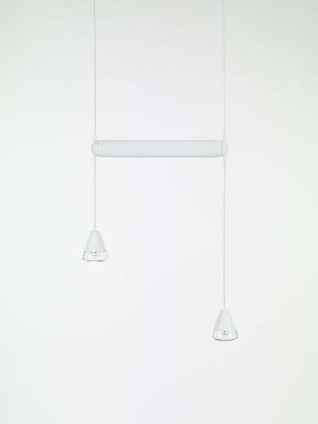 Brokis Závěsné svítidlo Puro Single Horizontal 600, PC1010 Barva skla: Triplex opál, Povrchová úprava baldachýnu: kov - bílý matný komaxit (CCSC618), Barva spodní části: triplex opál (CGGB979)