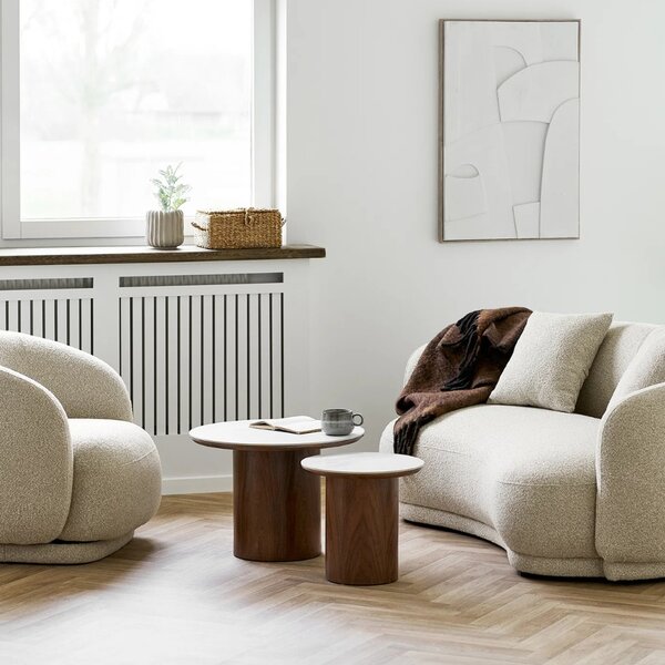 Nordic Living Bílý keramický odkládací stolek Oli 40 cm