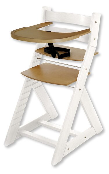 Hajdalánek Rostoucí židle ELA - velký pultík (bílá, dub světlý) ELABILASVEDUB