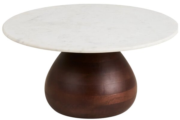 Nordic Living Bílý mramorový konferenční stolek Heidi 70 cm