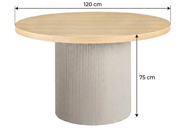 Nordic Living Dřevěný kulatý jídelní stůl Sola 120 cm