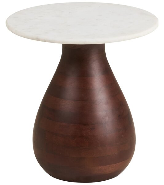 Nordic Living Bílý mramorový odkládací stolek Heidi 40 cm