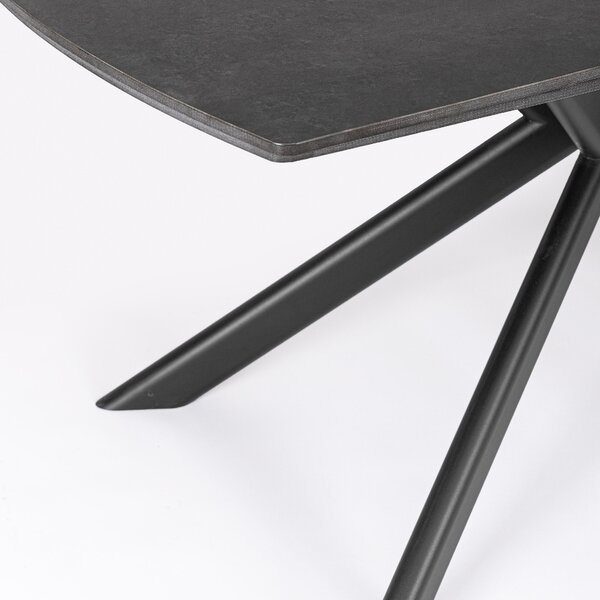 Bizzotto Černý zahradní rozkládací stůl Janika 160/240 x 90 cm s keramickou deskou