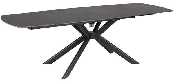 Bizzotto Černý zahradní rozkládací stůl Janika 160/240 x 90 cm s keramickou deskou