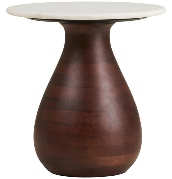 Nordic Living Bílý mramorový odkládací stolek Heidi 40 cm