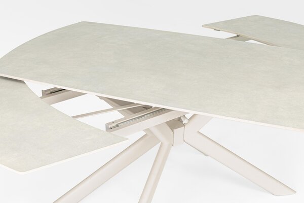 Bizzotto Krémový zahradní rozkládací stůl Janika 160/240 x 90 cm s keramickou deskou