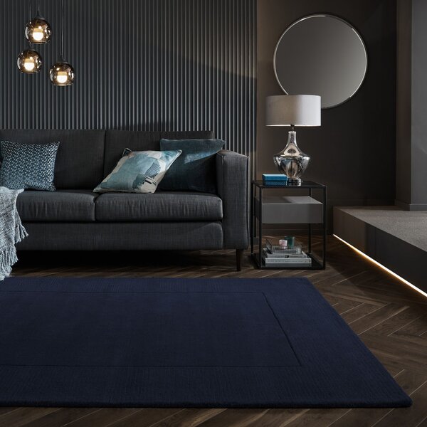 Kusový ručně tkaný koberec Tuscany Textured Wool Border Blue 120x170 cm