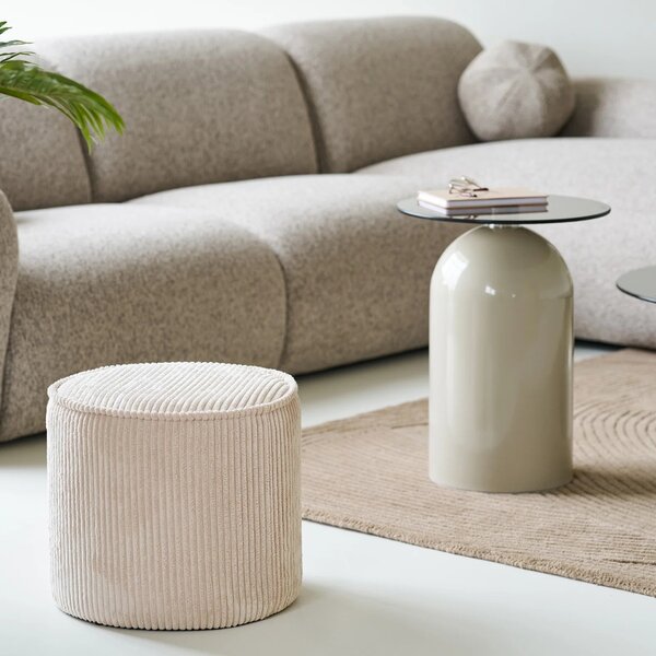 Nordic Living Béžový manšestrový puf Tau 40 cm