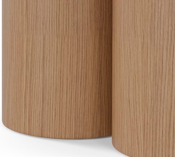 Somcasa Bílý porcelánový jídelní stůl Tracy 120 cm s dubovou podnoží