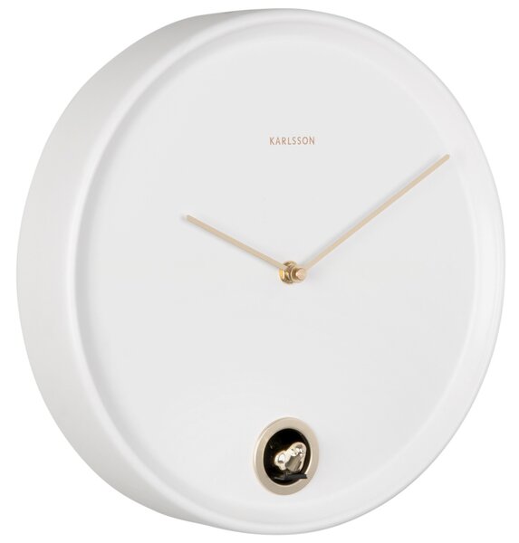 Nástěnné hodiny s kukačkou 6123WH Karlsson 30cm, bílé