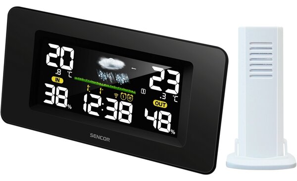 Sencor SWS 5270 meteostanice s bezdrátovým snímačem, černá