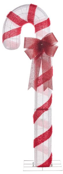 Venkovní dekorace LED ALARNI Cukrová hůlka 150 cm Červená