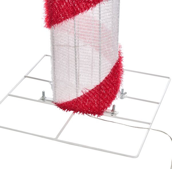 Venkovní dekorace LED ALARNI Cukrová hůlka 150 cm Červená