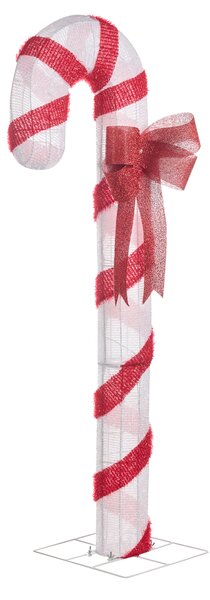 Venkovní dekorace LED ALARNI Cukrová hůlka 150 cm Červená