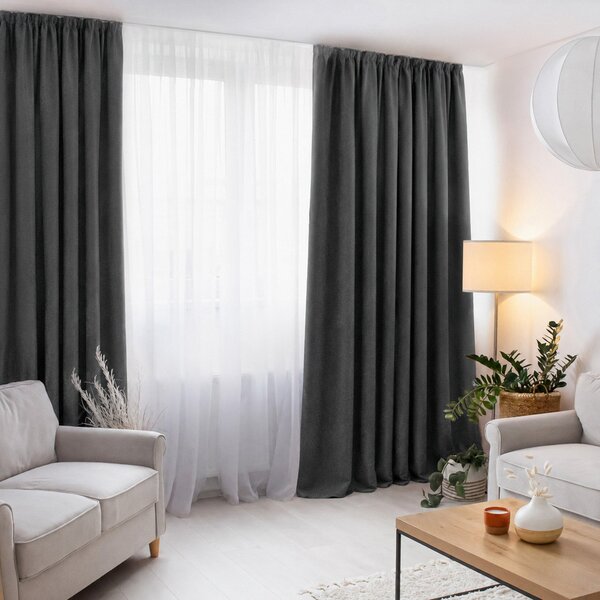 Goldea zatemňovací závěs 100% blackout - tmavě šedý 270x240 cm