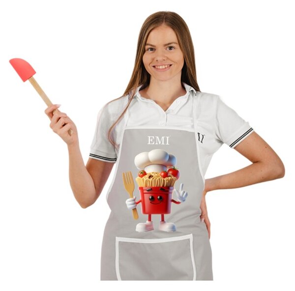 Kuchyňská zástěra Pasta EMI, Bílá