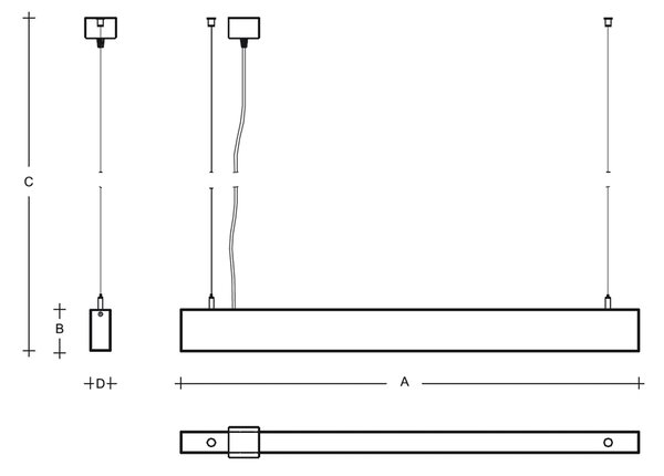 Lucis Závěsné LED svítidlo IZAR III 20,9W, d. 600 mm Barva: Bílá, Teplota světla: 3000K - teplá bílá, Stmívání, řízení: ON/OFF (bez stmívání)