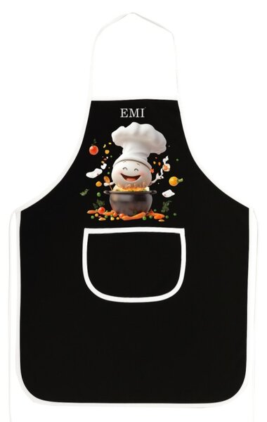 Kuchyňská zástěra Gusto EMI, černá