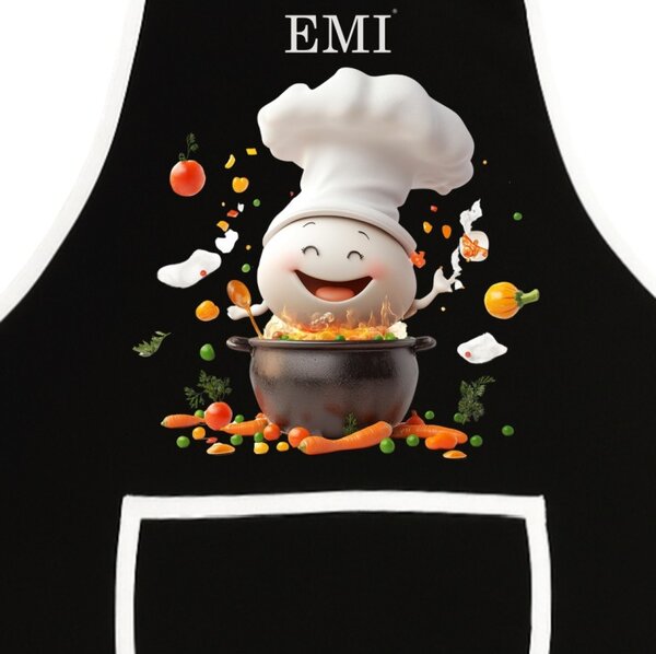 Kuchyňská zástěra Gusto EMI, černá
