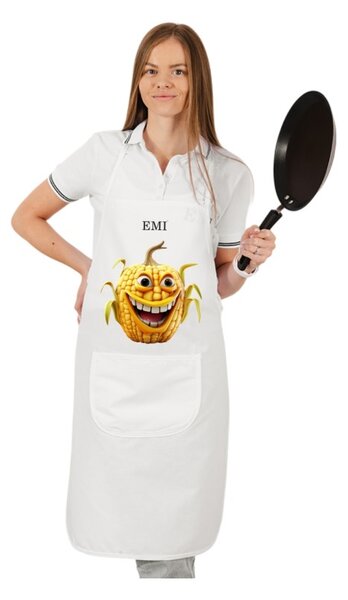 Kuchyňská zástěra Corny EMI, Bílá