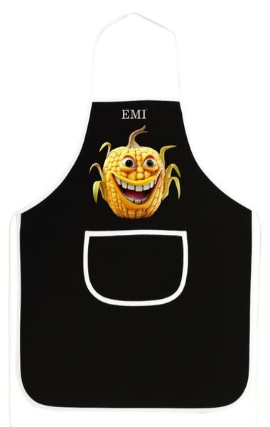 Kuchyňská zástěra Corny EMI, černá