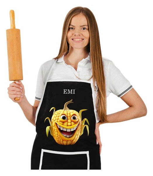 Kuchyňská zástěra Corny EMI, černá
