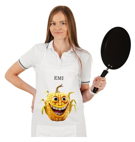 Kuchyňská zástěra Corny EMI, Bílá