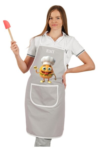 Kuchyňská zástěra Burger EMI, šedá