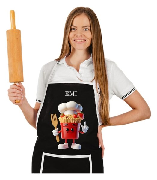 Kuchyňská zástěra Pasta EMI, Bílá