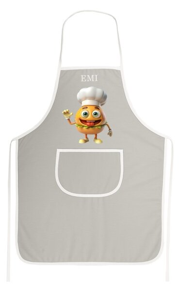 Kuchyňská zástěra Burger EMI, šedá