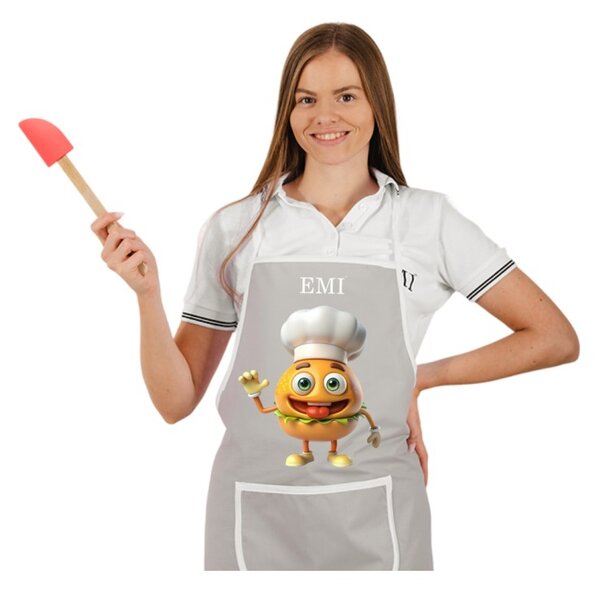Kuchyňská zástěra Burger EMI, šedá