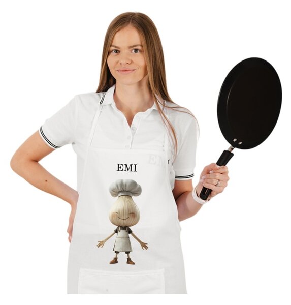 Kuchyňská zástěra Garlico EMI, Bílá