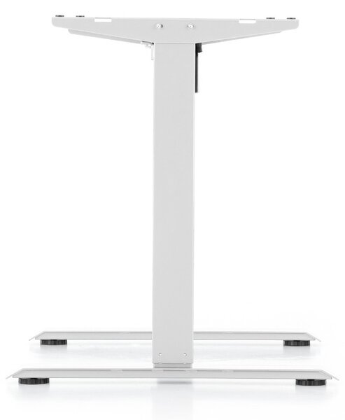 Výškově nastavitelný stůl OfficeTech A, 120 x 80 cm, bílá podnož, buk