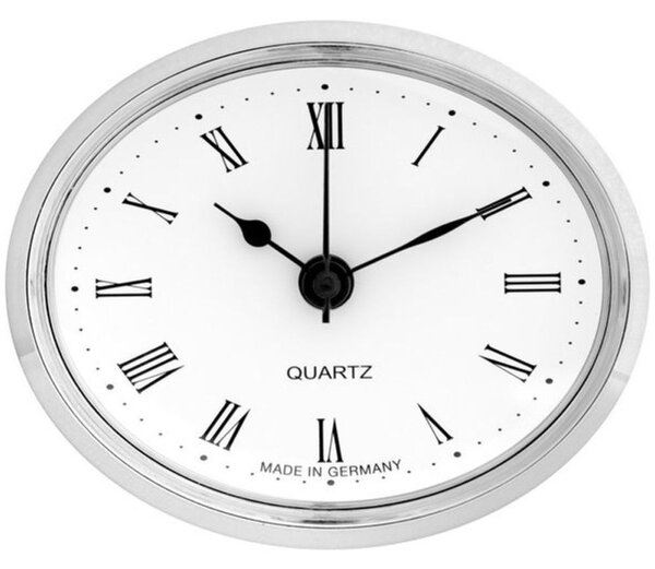 MPM Vestavné hodiny 80x65 mm - stříbrné, římské číslice 550/4130-03 E22.4778.006904