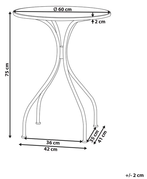 Bistro stolek CHAPECO 60 cm 60 cm Kov Černá