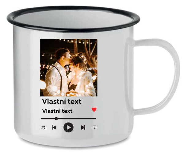 Personalizovaný retro plecháček s motivem přehrávače