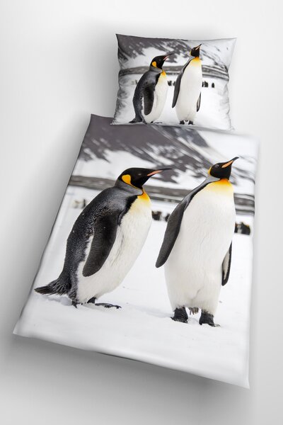 Glamonde 3D povlečení Pinguino se zipem 140×200 cm
