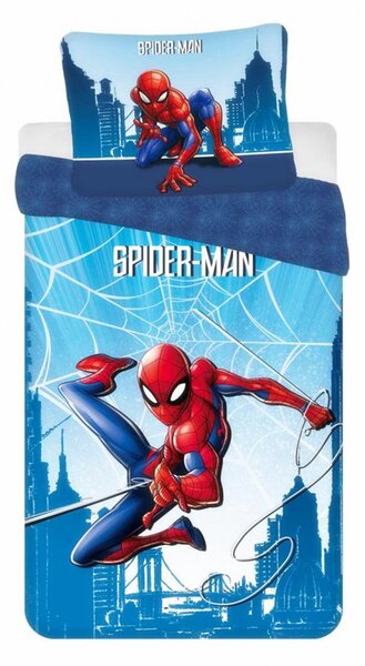 Setino Dětské bavlna povlečení Spiderman modrý 140x200cm +70x90cm