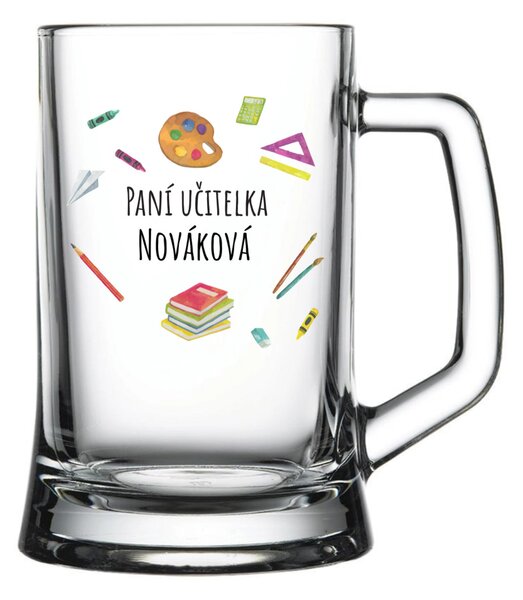 Personalizovaná pivní sklenice pro paní učitelku/pana učitele (pomůcky)