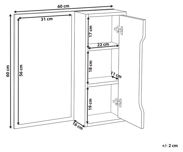 Nástěnná skříňka PALMAS 60 cm 60 cm Bílá