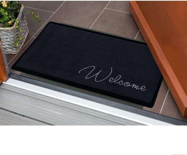 Mujkoberec Original Protiskluzová rohožka Welcome 104504 Anthracite - na ven i na doma - 45x75 cm