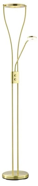 Trio Leuchten R42412108 RENNES - LED Stojací lampa se stmívatelným hlavním světlem, LED 18 + 4W, 180cm, mosaz (Stojací lampa se čtecí bodovkou v mosazné barva)