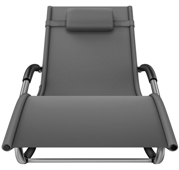 Tectake Zahradní lehátko Taya, ergonomické, houpací funkce - šedá, za kus
