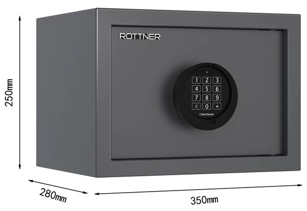Nábytkový trezor PRAKTIK 25 EL, elektronický S1, 250 x 350 x 280 mm, 17 l