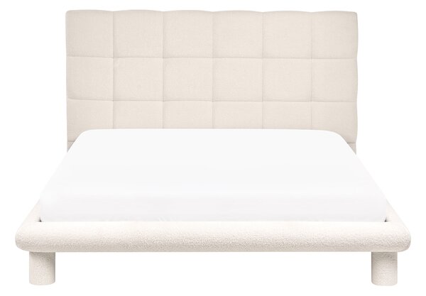 Postel Buklé CRESSAT 140 x 200 cm Krémově bílá