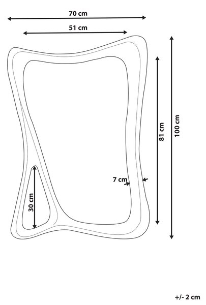 Zrcadlo LANESTER 70 cm 100 cm Černá