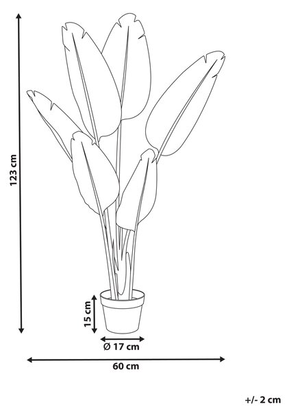 Umělá rostlina BANANA TREE 123 cm Bílá